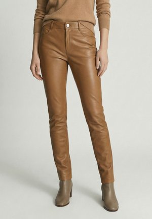 STRETCH - Lederhose - camel