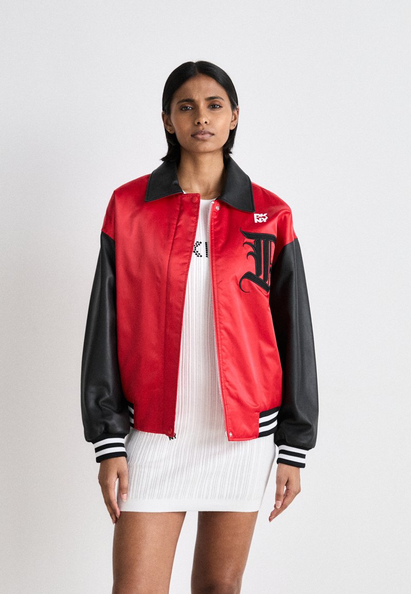DKNY MIXED MEDIA VARSITY JACKET BIG GOTHIC Bomber Jacket red Zalando