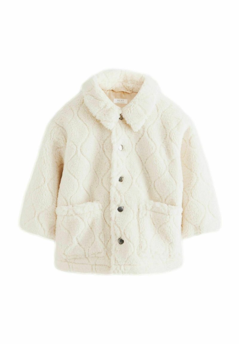 Next BORG-REGULAR FIT - Fleecejakke - ecru white check