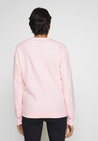 Light pink long-sleeve sweatshirt with a crew neckline, ribbed cuffs, and a soft texture. No visible graphics or patterns.