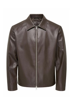 Only & Sons, Chaqueta de cuero sintético - hot fudge