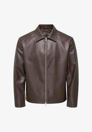 Only & Sons, Chaqueta de cuero sintético - hot fudge