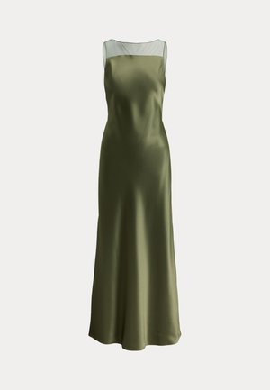 SHEER-PANEL SATIN DRESS - Maksikleit - mountain green