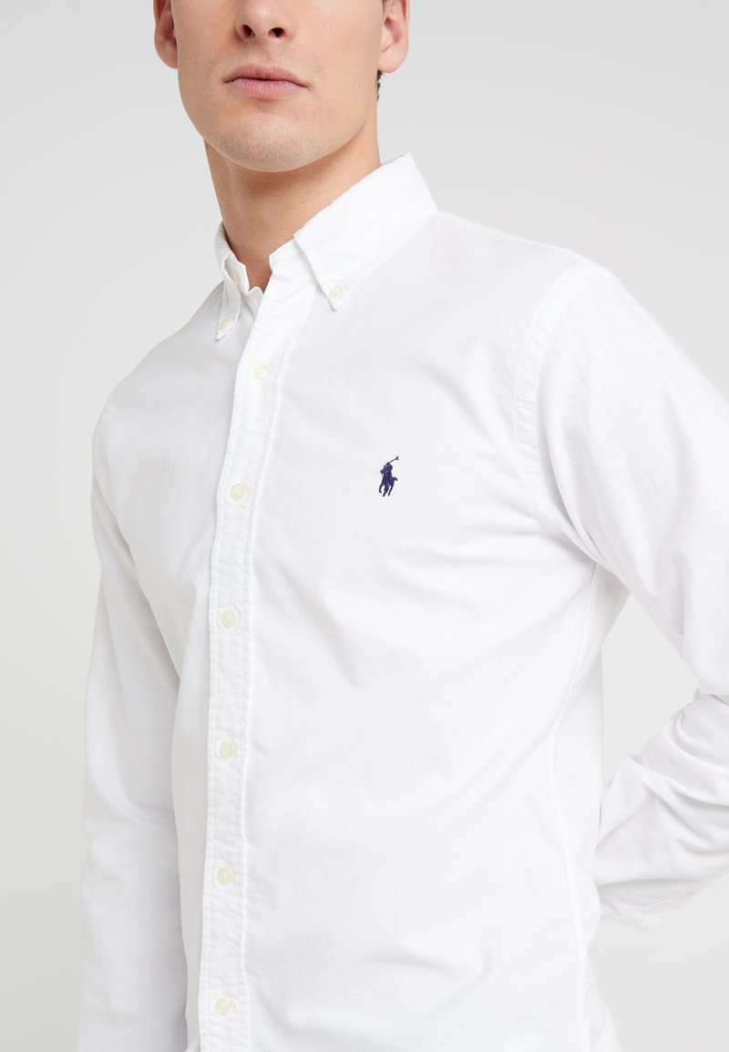 Polo Lauren SLIM FIT OXFORD SHIRT Camisa white/blanco - Zalando.es