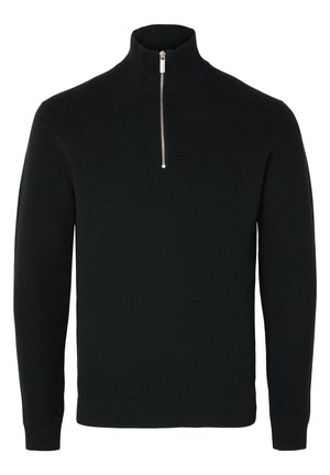 Selected, SLMDANE HALF ZIP - Trui - black