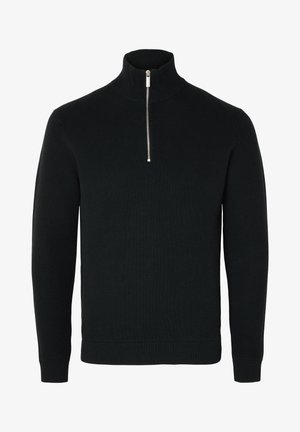 Selected, SLMDANE HALF ZIP - Trui - black