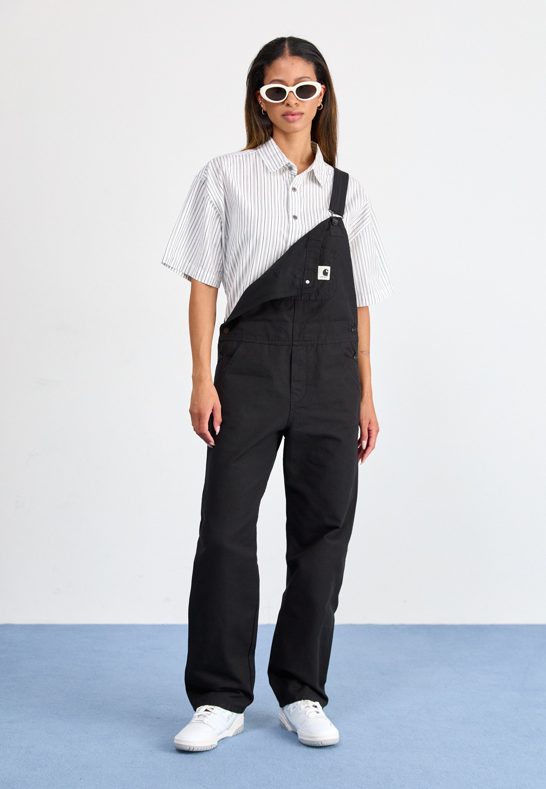 Carhartt WIP BIB OVERALL STRAIGHT - Dungarees - black rinsed/black