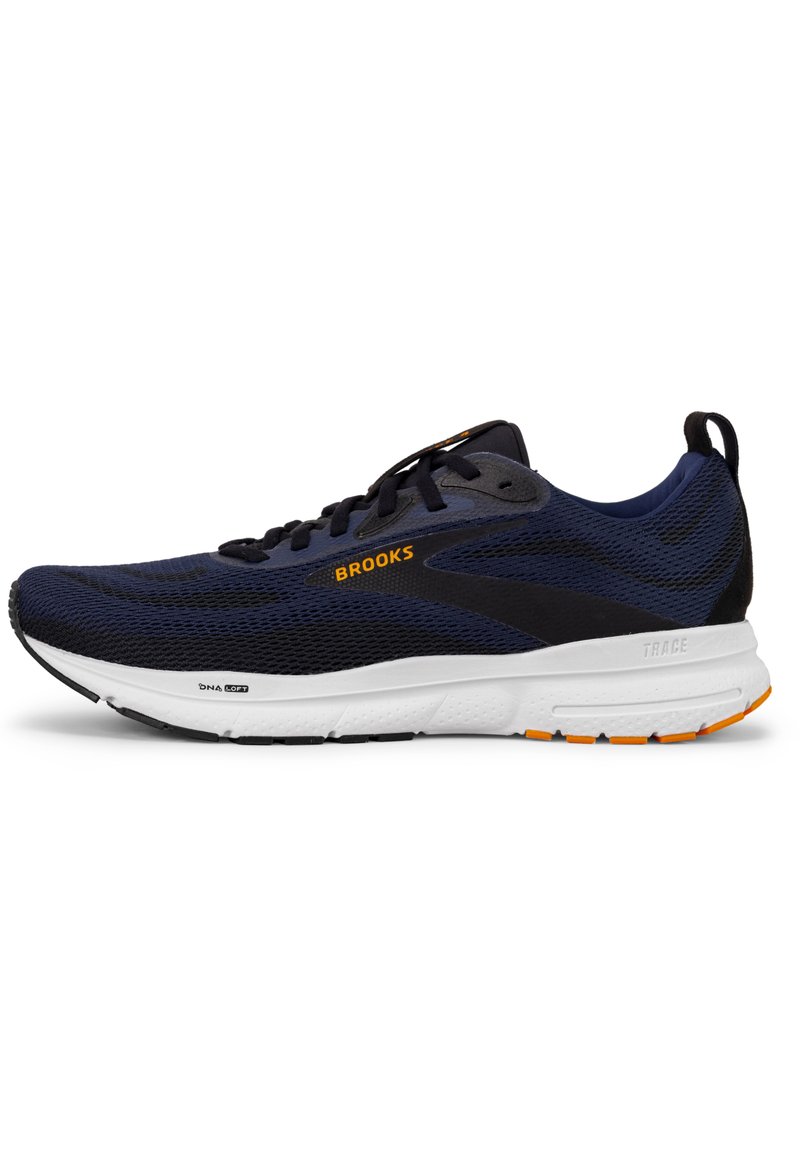 Brooks TRACE 4 - Chaussures de running sur route - peacoat black orange pop