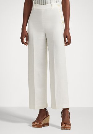 BASHRALLE CROPPED FLAT FRONT - Trousers - white