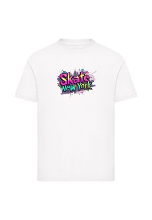 SKATE NEW YORK  - T-Shirt print - white