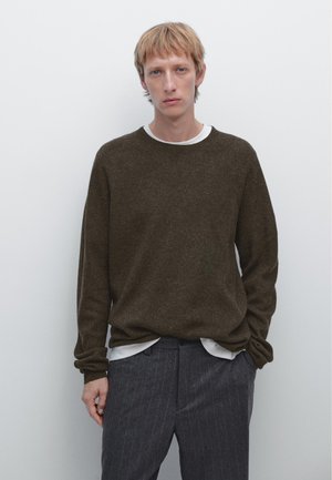 Massimo Dutti Stickad tröja - khaki