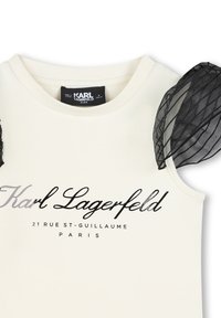 KARL LAGERFELD KIDS MANCHES COURTES - T-shirt imprimé - ecru noir
