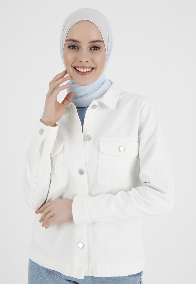 Modanisa POINT COLLAR Denim jacket offwhite Zalando.ie