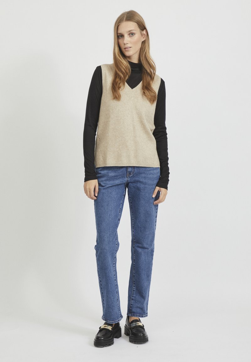 Damen Strickjacken | Vila VIRIL V-NECK VEST Strickpullover natural melange/beige - MU73447 Damen Strickjacken | Vila VIRIL V-NECK VEST Strickpullover natural melange/beige - MU73447
