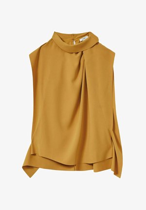 Reiss REGULAR FIT - SIMONE DRAPE-NECK SHELL - Top - yellow