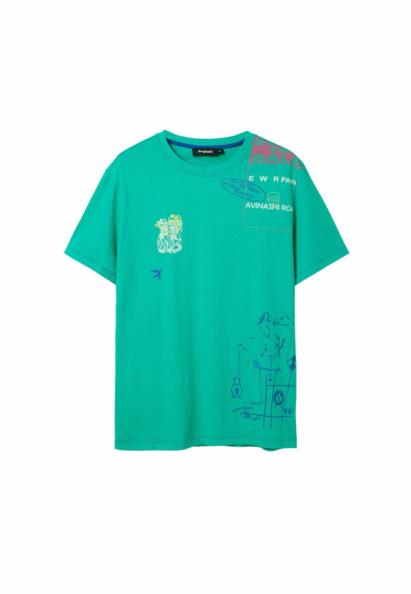 Desigual T-shirt print groen