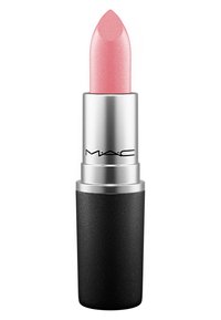 MAC-läppstift i en smal svart tub. Nyansen är en mjuk rosa med skimmer, med en spetsig spets för exakt applicering.