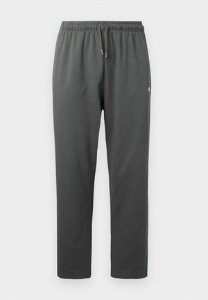 Temno sivi flis kapucarji z elastičnim pasom in vrvico za zavezovanje, z majhnim logotipom na desnem stegnu.