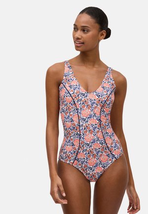 MOLDEADOR ESTAMPADO FLORAL - Traje de baño - blue