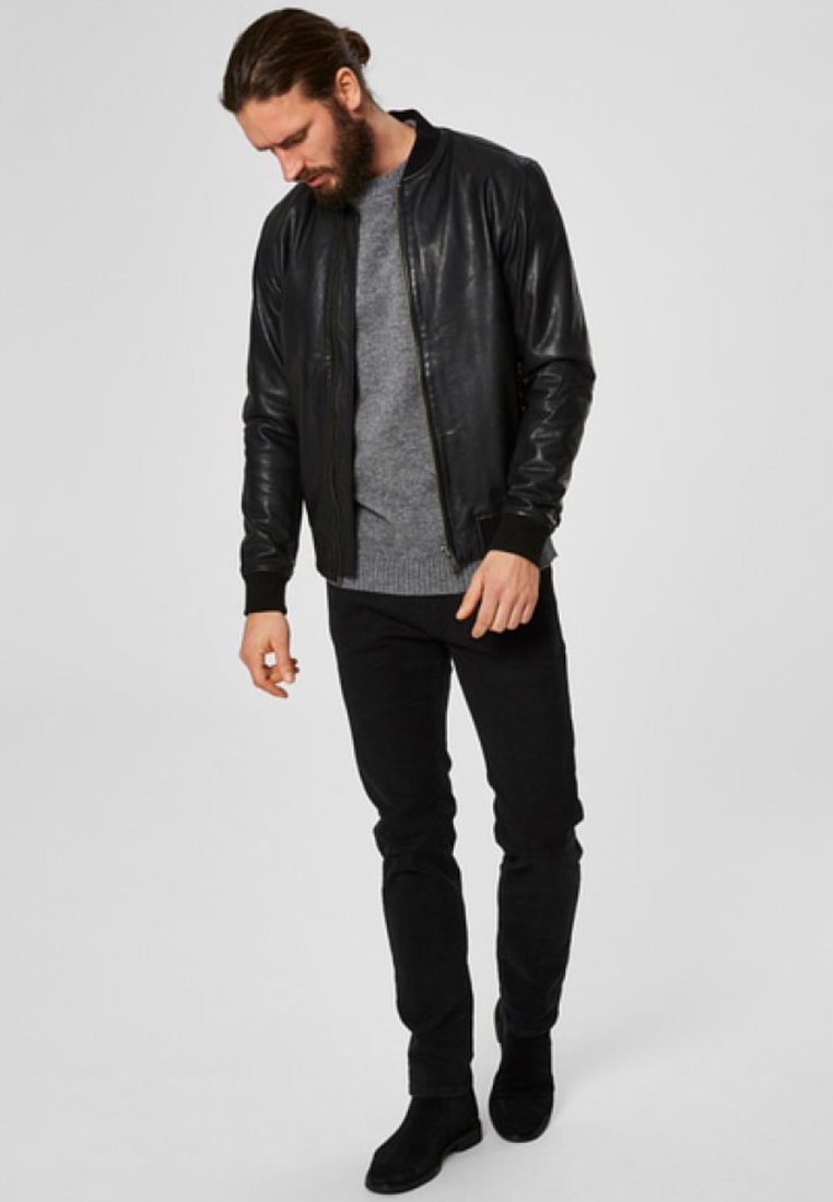 selected homme lederjacke schwarz