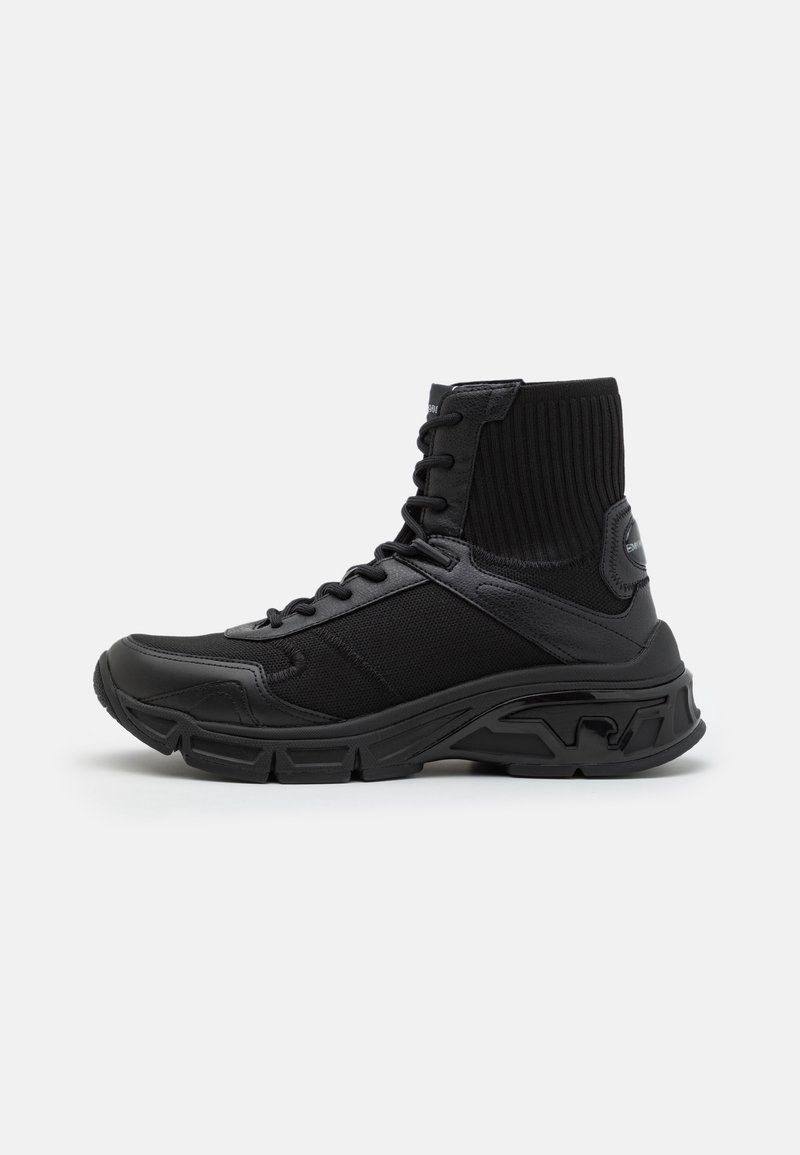 Emporio Armani Höga sneakers - black