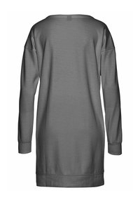Graues Sweatshirtkleid mit lockerer Passform, langen Ärmeln, weitem Ausschnitt und gerippten Bündchen. Der weiche, strukturierte Stoff sorgt für Komfort.