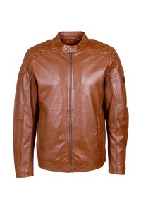 TYLER - Kožená bunda - cognac