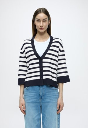 KNIT MILANO CARDIGAN - Gilet - white sky blue knit stripe