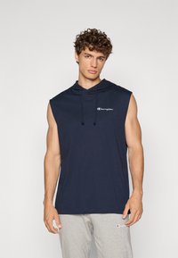 Champion HOODED TEE - T-shirt imprimé - navy