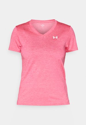 Under Armour TWIST - Sport T-shirt - super pink/white