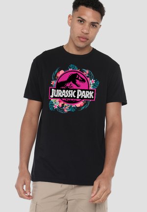Universal Studios, JURASSIC PARK JUNGLE FOLIAGE LOGO - Print T-shirt - black