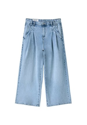 Stradivarius, PLEATED WIDE-LEG JEANS - Wide Leg - stone blue denim