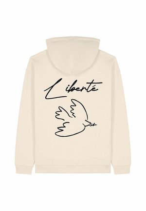 LIBERTEBACK EMBROIDERY HEAVYWEIGHT - Sweat à capuche - off-white