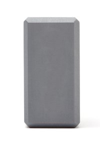 Rectangular object in matte gray material with slightly rounded edges, featuring a smooth surface and flat, solid design.