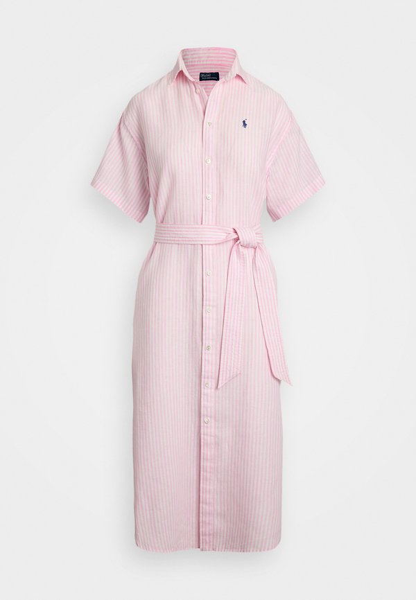 STRIPED LINEN SHORT SLEEVE SHIRTDRESS - Shirt dress2