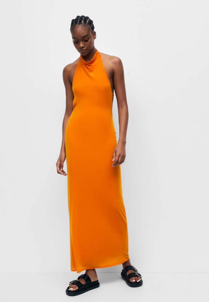 PULL&BEAR LONG HALTER Maxijurk orange/oranje Zalando.be