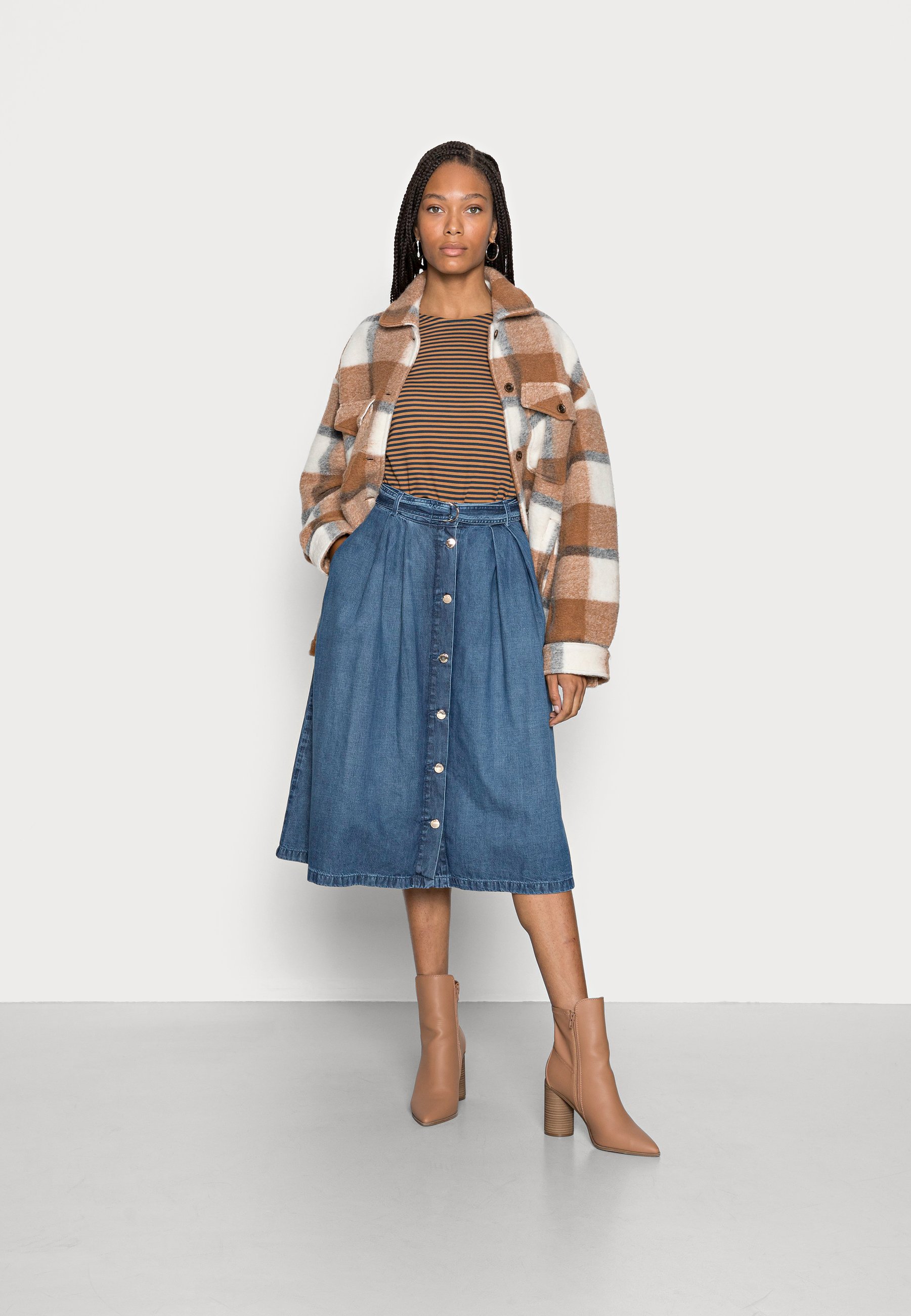 Tommy Hilfiger FIT \u0026 FLARE SKIRT LENO - Gonna a campana - leno/blu -  Zalando.it