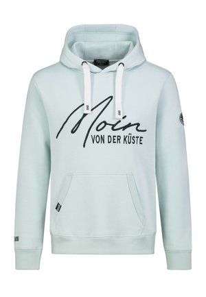 MIT KÄNGURUTASCHE UND KÜSTEN - Kapuzenpullover - light-green