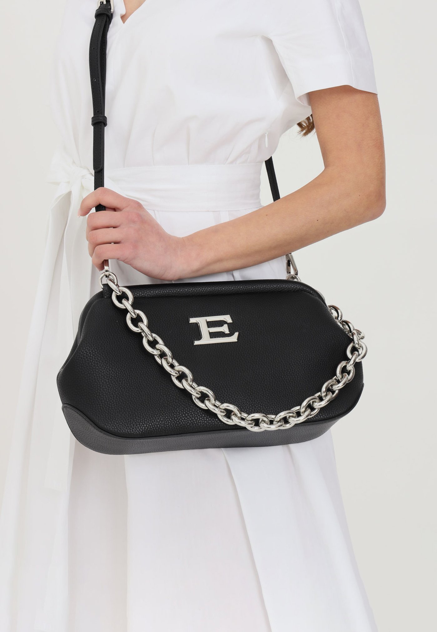 ERMANNO SCERVINO Pochette Large Flap FRANCA 12400869 Black - Bagsabout