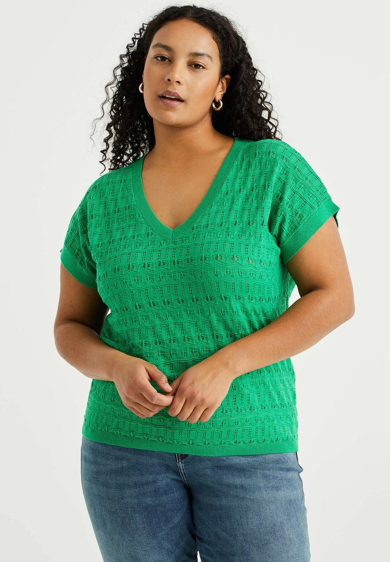 WE Fashion CURVE TShirt print green/grün Zalando.de