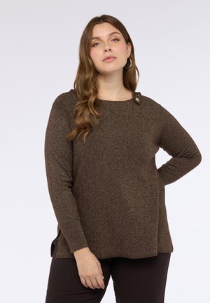 CON BOTTONI - Strickpullover - marrone