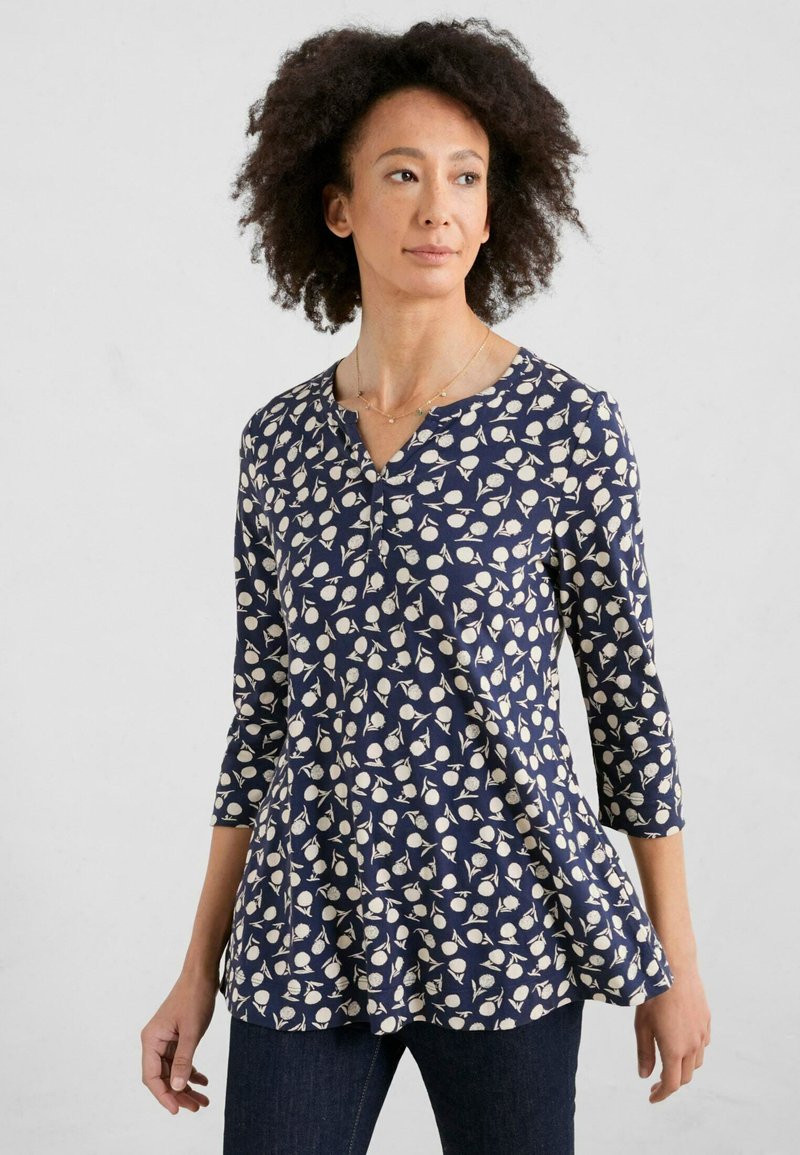 Seasalt Cornwall RISSO Longsleeve thistle bud quay/donkerblauw