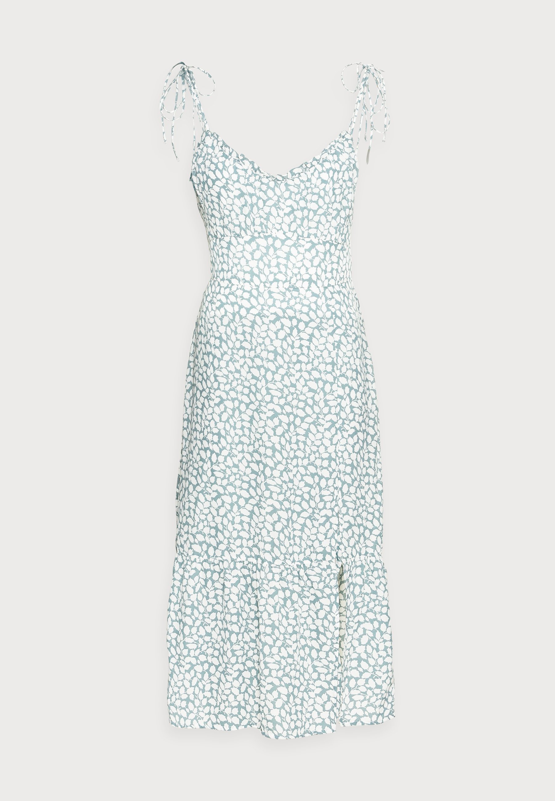 smocked bodice midi dress