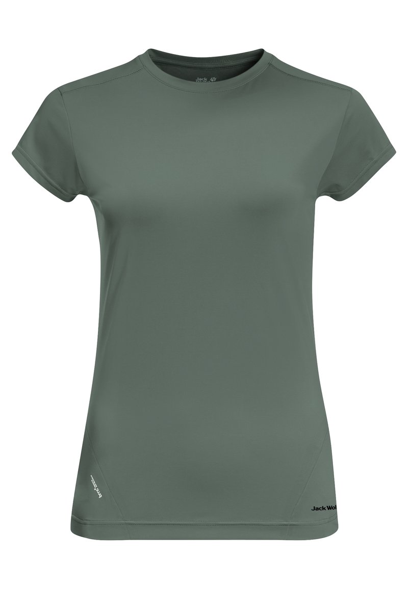 Damen Sportbekleidung | Jack Wolfskin TASMAN S/S W T-Shirt basic hedge green/grau - JY68500 Damen Sportbekleidung | Jack Wolfskin TASMAN S/S W T-Shirt basic hedge green/grau - JY68500