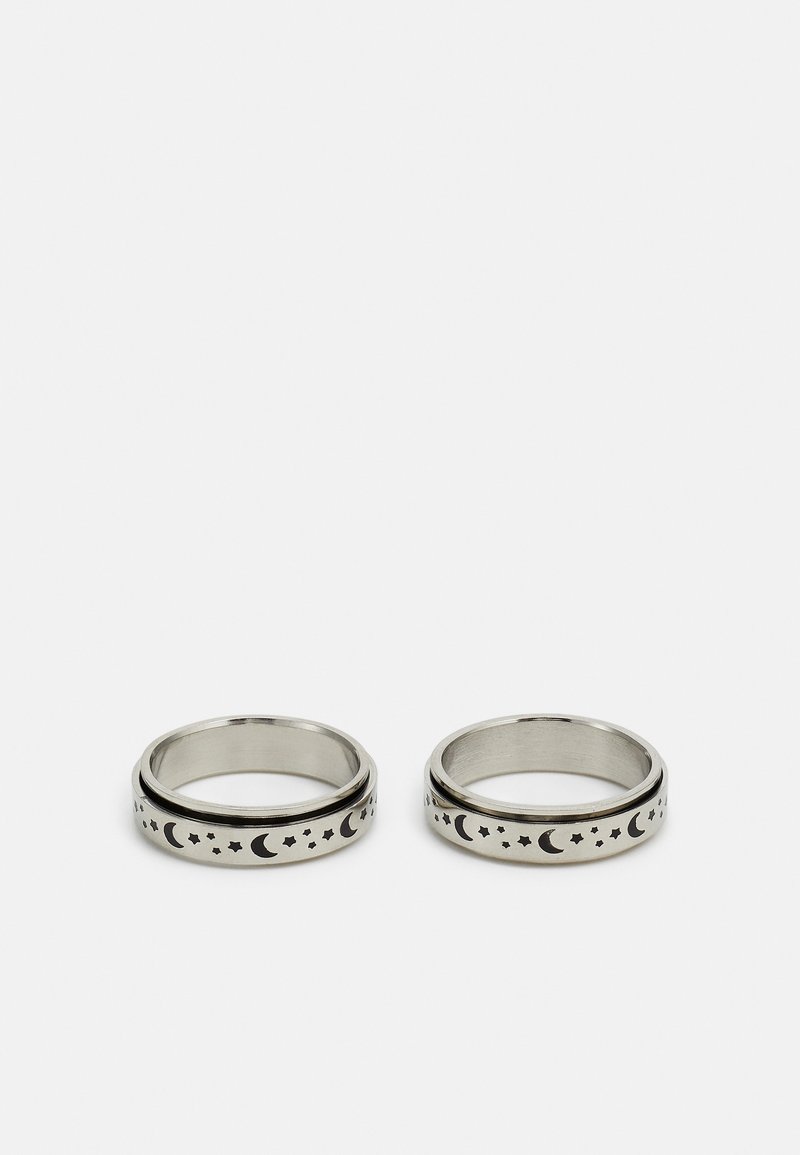 Jack & Jones - JACMOON AND STAR UNISEX 2 PACK - Ring - silver-coloured, Vergroten