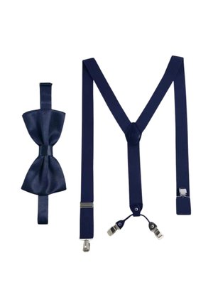 Massi Morino HOSENTRÄGER FLIEGE SET FÜR - BREITE TRÄGER IN Y FORM MIT STARKEN CLIPS - FARBLICH ABGESTIMMT - Bow tie - Dunkelblau