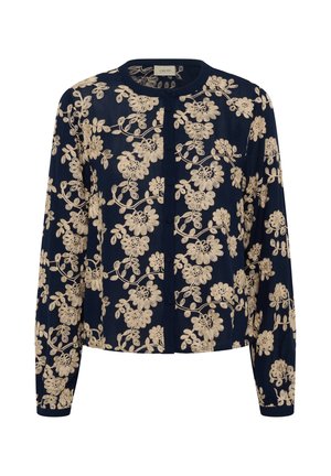 Cream, CRRUBY - Blouse - navy w oatmeal flower