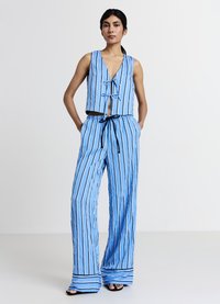Calliope A RIGHE - Stoffhose - var celeste scuro