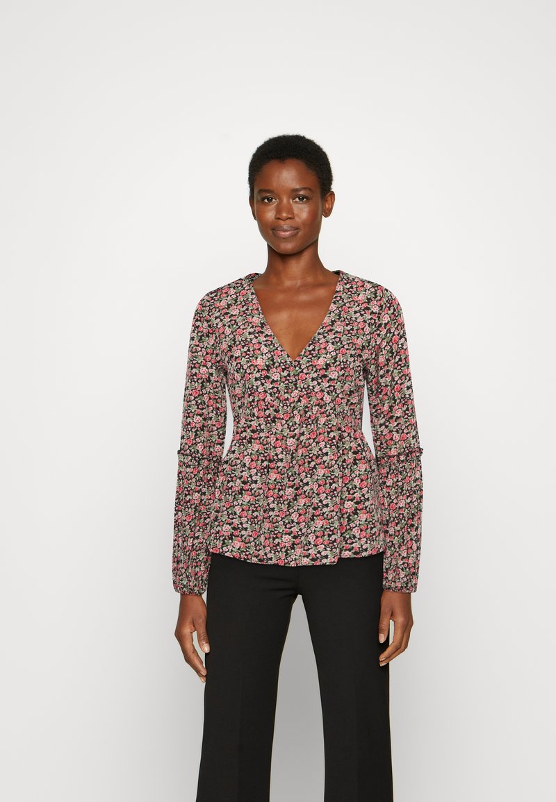 IN THE STYLE JAC JOSSA FLORAL LONG SLEEVE BLOUSE - Camisola de manga comprida - black