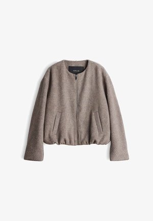 OPUS, RELAXED FIT CHECKED PATTERN - Summer jacket - affogato